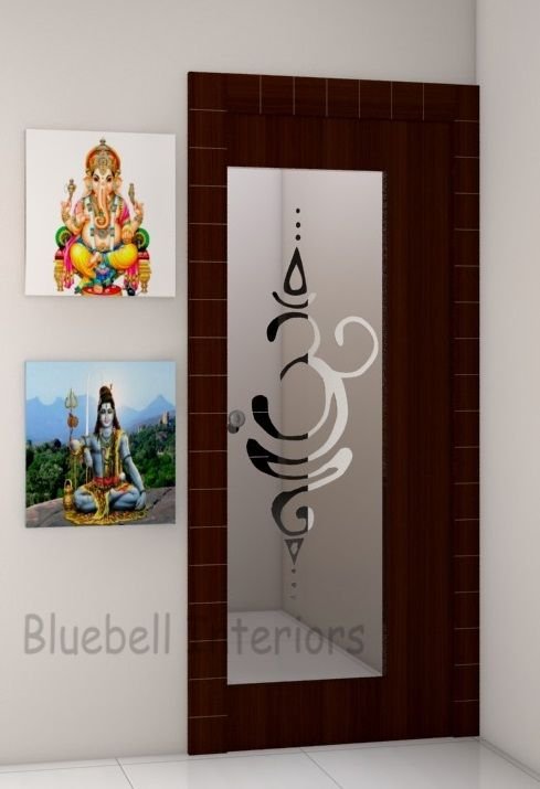 Glass Pooja Room Door Designs